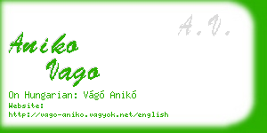 aniko vago business card